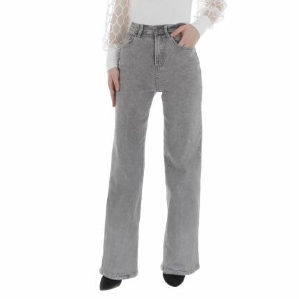 Damen High Waist Jeans von Laulia Gr. L/40 - grey