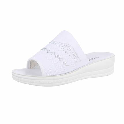 Damen Keilsandaletten - white - 12 Paar