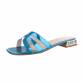 Damen Flache Sandalen - lblue