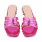 Damen Flache Sandalen - lfushia