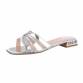 Damen Flache Sandalen - silver Gr. 36