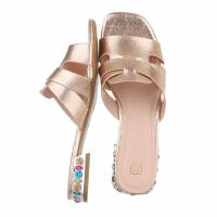 Damen Flache Sandalen - champagne