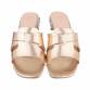 Damen Flache Sandalen - champagne