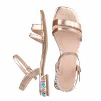 Damen Flache Sandalen - champagne