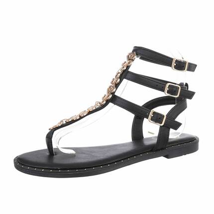 Damen Flache Sandalen - black - 12 Paar