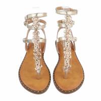 Damen Flache Sandalen - gold