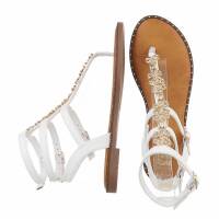 Damen Flache Sandalen - white