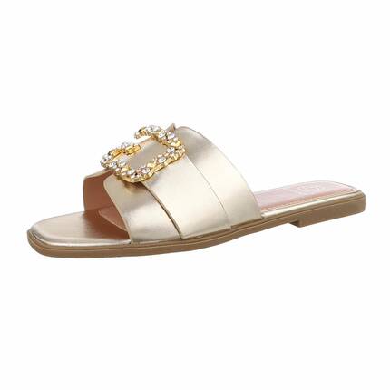 Damen Flache Sandalen - gold Gr. 37