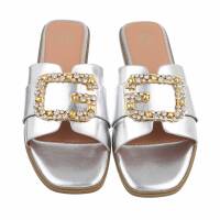 Damen Flache Sandalen - silver