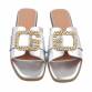 Damen Flache Sandalen - silver