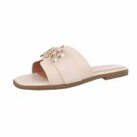 Damen Flache Sandalen - beige