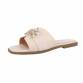 Damen Flache Sandalen - beige Gr. 39