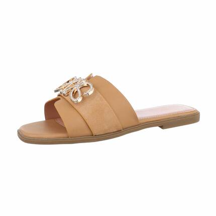 Damen Flache Sandalen - camel Gr. 36