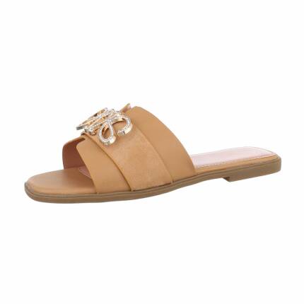 Damen Flache Sandalen - camel Gr. 37