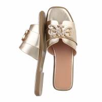 Damen Flache Sandalen - gold