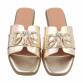 Damen Flache Sandalen - gold