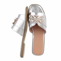 Damen Flache Sandalen - silver