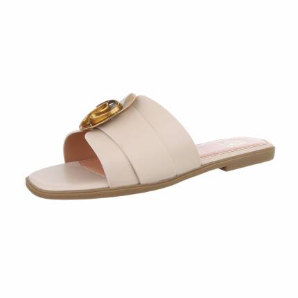 Damen Flache Sandalen - beige