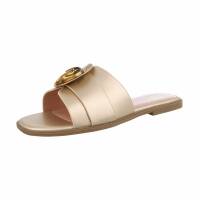 Damen Flache Sandalen - gold