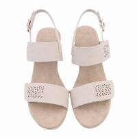 Damen Keilsandaletten - beige