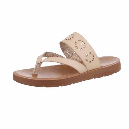 Damen Flache Sandalen - ltbeige Gr. 36