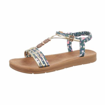 Damen Flache Sandalen - green Gr. 38