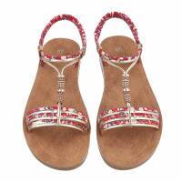 Damen Flache Sandalen - red