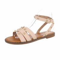 Damen Flache Sandalen - beige