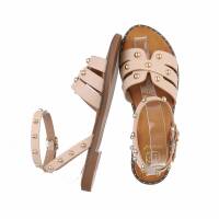 Damen Flache Sandalen - beige