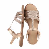 Damen Flache Sandalen - champagne