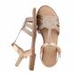 Damen Flache Sandalen - champagne