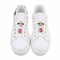 Damen Low-Sneakers - whitefuchsia