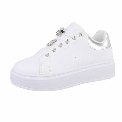 Damen Low-Sneakers - whitesilver - 12 Paar