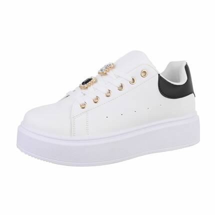 Damen Low-Sneakers - whiteblack - 12 Paar