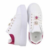 Damen Low-Sneakers - whitefuchsia