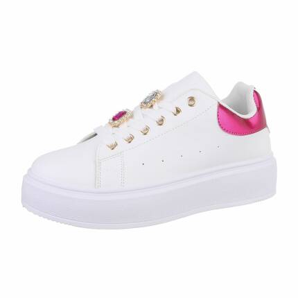 Damen Low-Sneakers - whitefuchsia Gr. 38