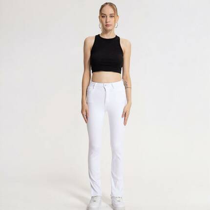 Damen High Waist Jeans von Laulia - white