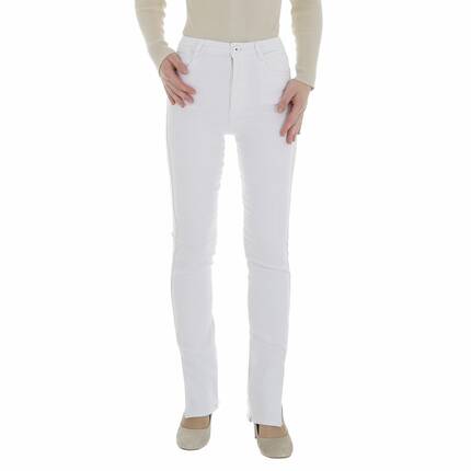 Damen High Waist Jeans von Laulia Gr. L/40 - white