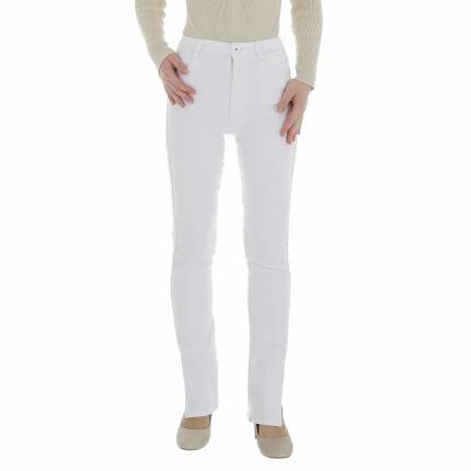 Damen High Waist Jeans von Laulia Gr. XL/42 - white