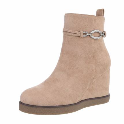 Damen Keilstiefeletten - khaki Gr. 38