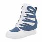 Damen Keilstiefeletten - bluewhite - 12 Paar