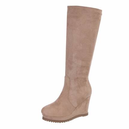 Damen High-Heel Stiefel - khaki Gr. 37