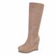 Damen High-Heel Stiefel - khaki Gr. 39