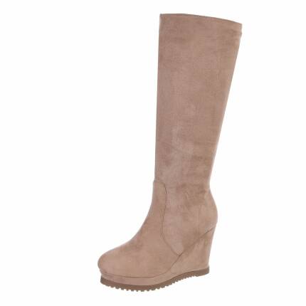 Damen High-Heel Stiefel - khaki Gr. 41