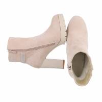 Damen High-Heel Stiefeletten - beige