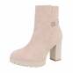 Damen High-Heel Stiefeletten - beige Gr. 38