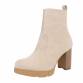 Damen High-Heel Stiefeletten - beige