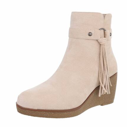 Damen Keilstiefeletten - beige