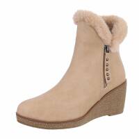 Damen Keilstiefeletten - beige