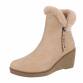 Damen Keilstiefeletten - beige Gr. 39